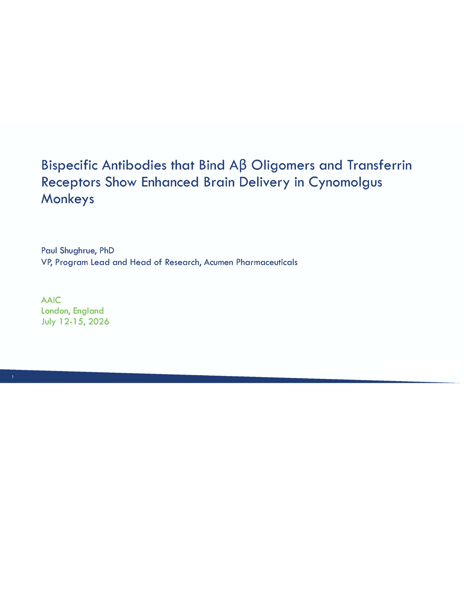 PLATFORM PRESENTATION  AAIC 2026: